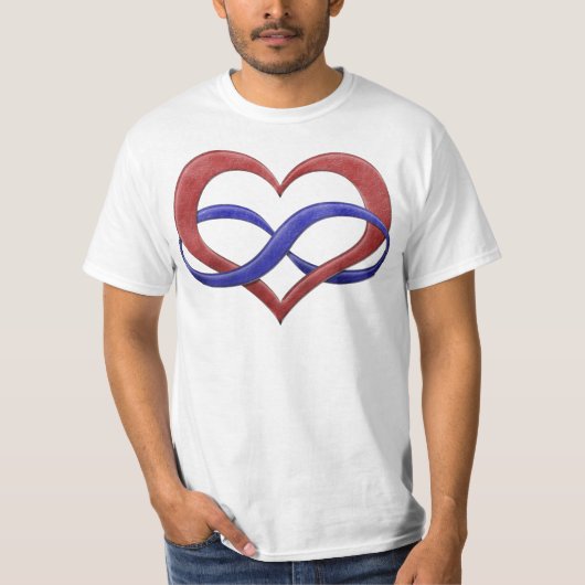 Unendlichkeit Herzsymbol Polyamory Prilag Farben T-Shirt (Vorderseite)