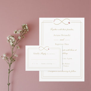 Unendlichkeit Liebe Monogramm Doppeltes Glück Hoch RSVP Karte