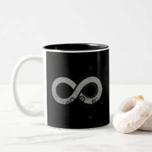 Unendlichkeit - Mathe-Symbole Zwei-Tonen-Kaffeepau Zweifarbige Tasse