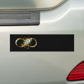 Unendlichkeit mit Golden Peacock Feather Autoaufkleber (Auf Auto)