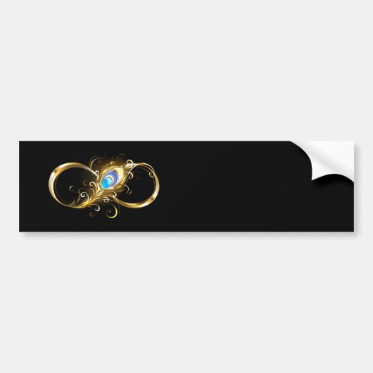 Unendlichkeit mit Golden Peacock Feather Autoaufkleber (Vorne)