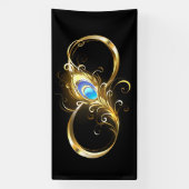 Unendlichkeit mit Golden Peacock Feather Banner (Vertikal)