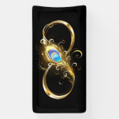 Unendlichkeit mit Golden Peacock Feather Banner (Vertikal)