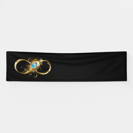Unendlichkeit mit Golden Peacock Feather Banner (Horizontal)