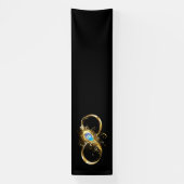 Unendlichkeit mit Golden Peacock Feather Banner (Vertikal)