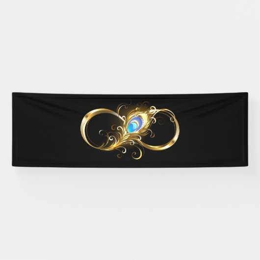 Unendlichkeit mit Golden Peacock Feather Banner (Horizontal)