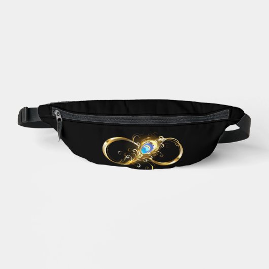 Unendlichkeit mit Golden Peacock Feather Bauchtasche (Vorderseite)