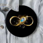 Unendlichkeit mit Golden Peacock Feather Button (Beispiel)