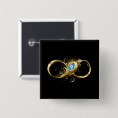 Unendlichkeit mit Golden Peacock Feather Button (Vorne & Hinten)