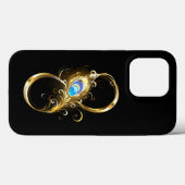 Unendlichkeit mit Golden Peacock Feather Case-Mate iPhone Hülle (Rückseite (Horizontal))