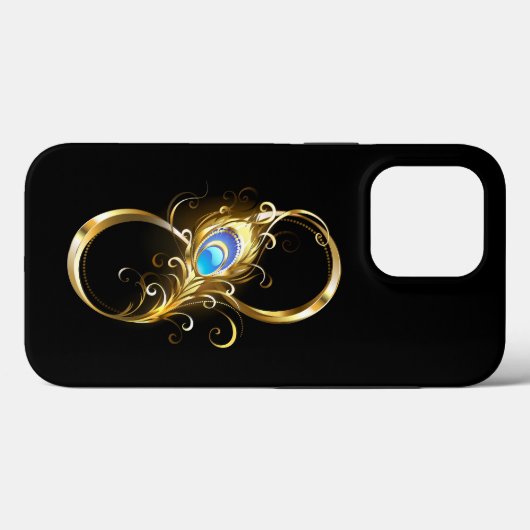 Unendlichkeit mit Golden Peacock Feather Case-Mate iPhone Hülle (Rückseite (Horizontal))