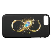 Unendlichkeit mit Golden Peacock Feather Case-Mate iPhone Hülle (Rückseite (Horizontal))