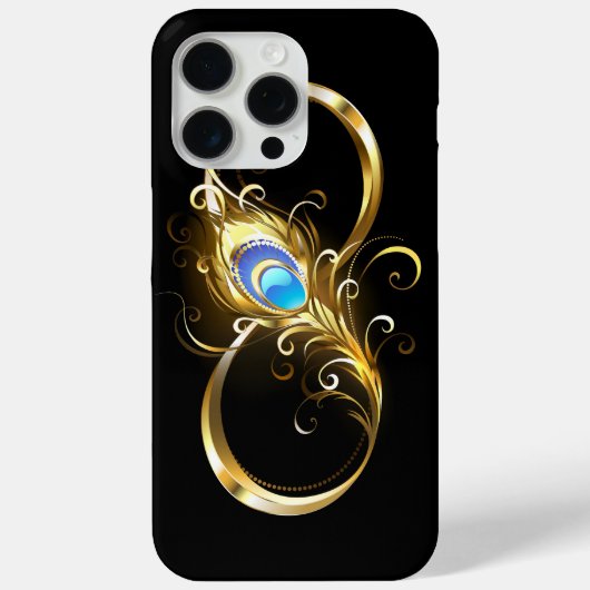 Unendlichkeit mit Golden Peacock Feather Case-Mate iPhone Hülle (Rückseite)