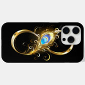 Unendlichkeit mit Golden Peacock Feather Case-Mate iPhone Hülle (Rückseite (Horizontal))