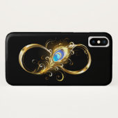 Unendlichkeit mit Golden Peacock Feather Case-Mate iPhone Hülle (Rückseite (Horizontal))