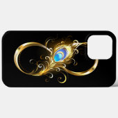 Unendlichkeit mit Golden Peacock Feather Case-Mate iPhone Hülle (Rückseite (Horizontal))