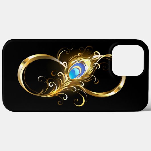 Unendlichkeit mit Golden Peacock Feather Case-Mate iPhone Hülle (Rückseite (Horizontal))