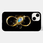 Unendlichkeit mit Golden Peacock Feather Case-Mate iPhone Hülle (Rückseite (Horizontal))