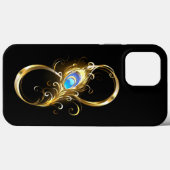 Unendlichkeit mit Golden Peacock Feather Case-Mate iPhone Hülle (Rückseite (Horizontal))