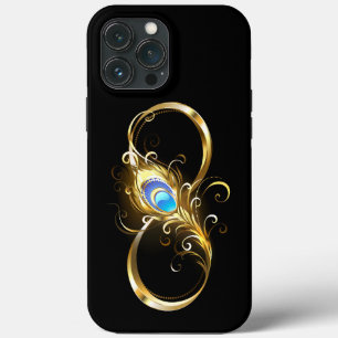 Unendlichkeit mit Golden Peacock Feather Case-Mate iPhone Hülle