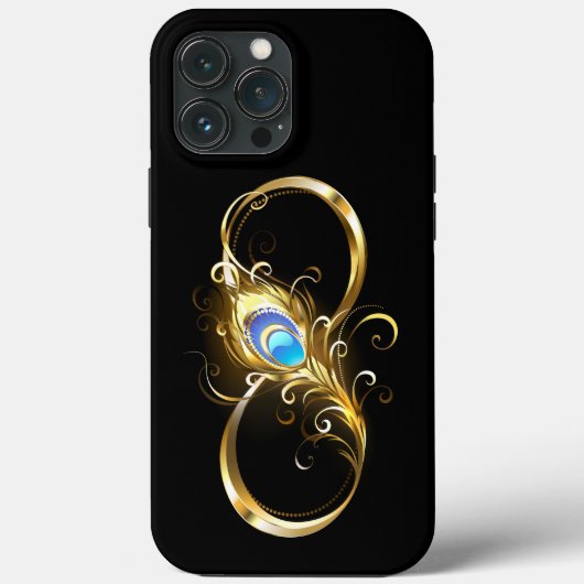 Unendlichkeit mit Golden Peacock Feather Case-Mate iPhone Hülle (Rückseite)