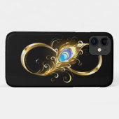 Unendlichkeit mit Golden Peacock Feather Case-Mate iPhone Hülle (Rückseite (Horizontal))