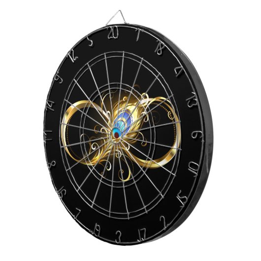 Unendlichkeit mit Golden Peacock Feather Dartscheibe (Vorderseite rechts)