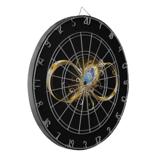 Unendlichkeit mit Golden Peacock Feather Dartscheibe (Vorderseite Links)