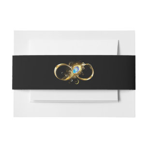 Unendlichkeit mit Golden Peacock Feather Einladungsbanderole