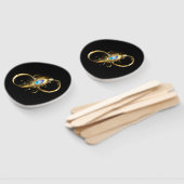 Unendlichkeit mit Golden Peacock Feather Fächer (Non-assembled)