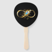 Unendlichkeit mit Golden Peacock Feather Fächer (Rückseite)