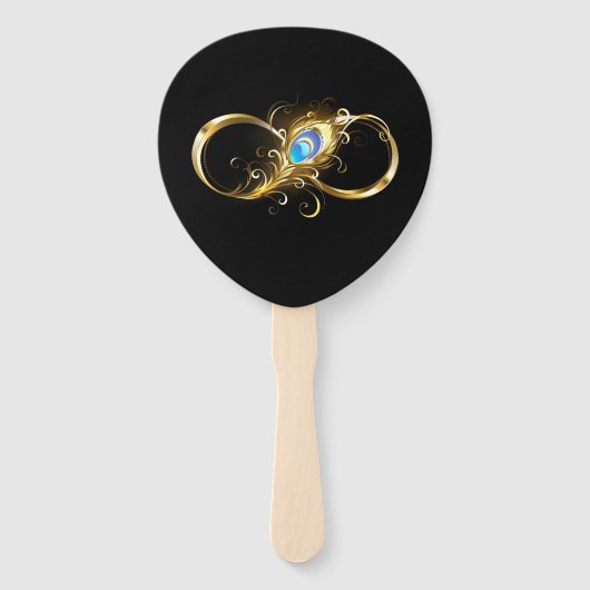 Unendlichkeit mit Golden Peacock Feather Fächer (Vorderseite)