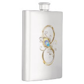 Unendlichkeit mit Golden Peacock Feather Flachmann (Rechts)