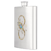 Unendlichkeit mit Golden Peacock Feather Flachmann (Links)