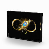 Unendlichkeit mit Golden Peacock Feather Fotoblock (Rechts)