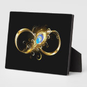 Unendlichkeit mit Golden Peacock Feather Fotoplatte (Seite)
