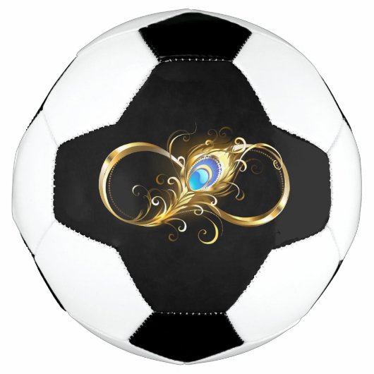 Unendlichkeit mit Golden Peacock Feather Fußball (Vorderseite)