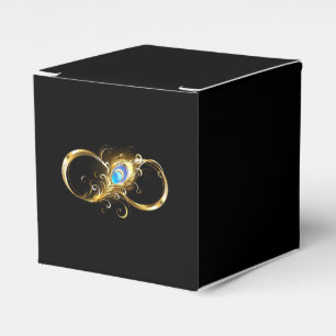 Unendlichkeit mit Golden Peacock Feather Geschenkschachtel