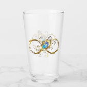 Unendlichkeit mit Golden Peacock Feather Glas (Rückseite)