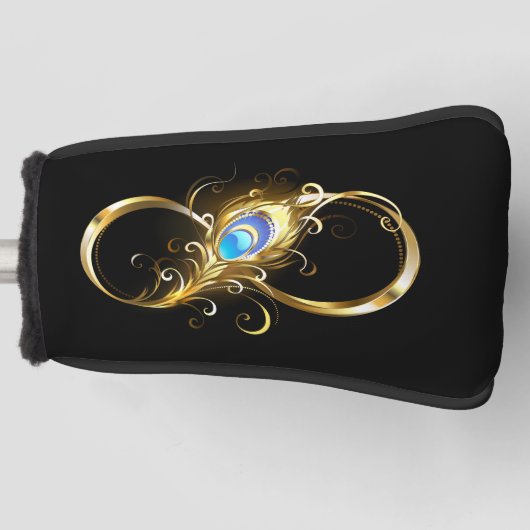 Unendlichkeit mit Golden Peacock Feather Golf Headcover (Vorderseite)