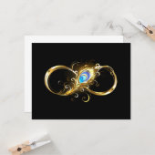 Unendlichkeit mit Golden Peacock Feather Karte (Vorderseite/Rückseite Beispiel)