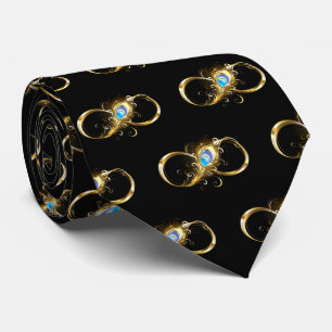 Unendlichkeit mit Golden Peacock Feather Krawatte