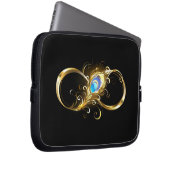 Unendlichkeit mit Golden Peacock Feather Laptopschutzhülle (Vorne Rechts)