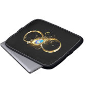 Unendlichkeit mit Golden Peacock Feather Laptopschutzhülle (Vorne Knopf)