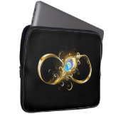 Unendlichkeit mit Golden Peacock Feather Laptopschutzhülle (Vorne Rechts)