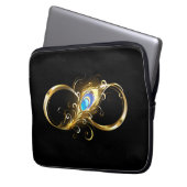Unendlichkeit mit Golden Peacock Feather Laptopschutzhülle (Vorderseite Links)