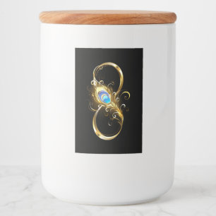Unendlichkeit mit Golden Peacock Feather Lebensmitteletikett