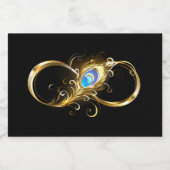 Unendlichkeit mit Golden Peacock Feather Lebensmitteletikett (Einzelnes Label)