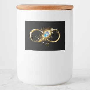 Unendlichkeit mit Golden Peacock Feather Lebensmitteletikett