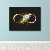 Unendlichkeit mit Golden Peacock Feather Leinwanddruck (Insitu (Holzboden))
